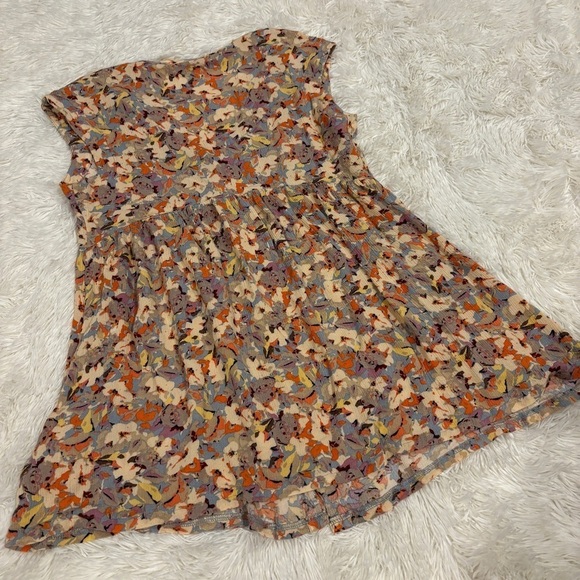 Anthropologie Vanessa Virginia Floral Cap Sleeve Babydoll Top Woman’s Size S - Picture 8 of 11